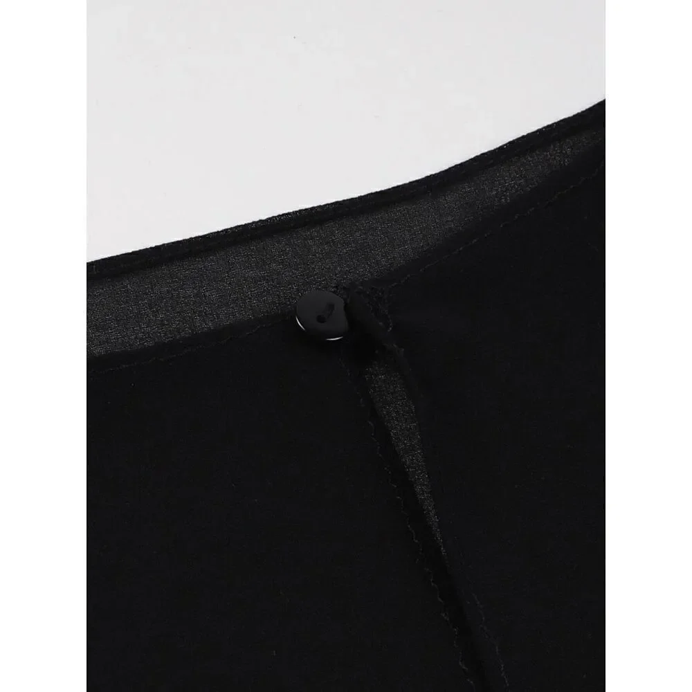 Mesh Evening Gothic Flapper 1920s Simple Black Shawl Wrap Cape NEW - Picture 15 of 16